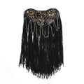 Jachon Metal Epaulet Men's Black Fringe Shoulder Pieces Rhinestone Tassel Chain Shoulder Boards Badge Uniform Accessories