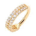 Eternal Metal 14K Solid Gold Classic Double-Row Layer Paved CZ Hinged Segment Stud Nose Ear Piercing Wedding Engagement Gift