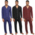 Custom Logo Men's Modal Pajama Set Breathable and Comfortable Long Sleepwear Men