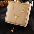 Minimalist Gold Plated Necklace Irregular Flower Pendant Necklace Stainless Steel Necklace for Women