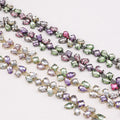 JFRC032 Multicolor Acrylic Stone Trim Fringe Iridescent Color Rhinestone Banding Dangling Teardrop Rhinestone Trimming