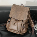 Custom Logo Size Zipper Wholesale Waterproof High Quality Large Drawstring  PU Leather Travel Backpack for Men Women