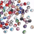 Gradient Color 10MM Round Shambhala Beads Polymer Clay Rhinestone Pave Crystal for Jewelry Making DIY Loose Nature Crystal