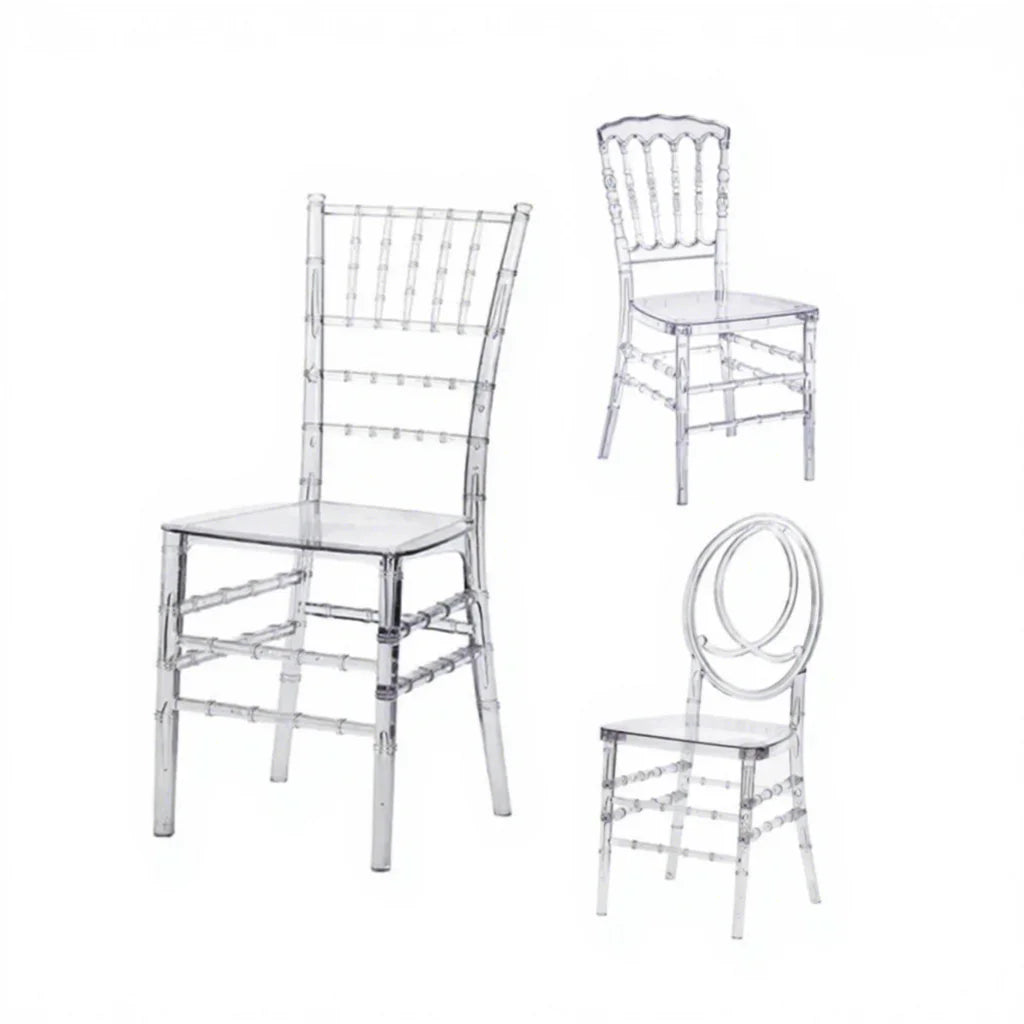 Wholesale Modern Design Transparent Plastic Ghost Chair Stackable Party Wedding Hotel Banquets Outdoor Dining Restaurant