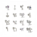 ZUOLA Factory Wholesale Piercing Studs Silver Plated Heart Bowknot Inlay Shiny Zircon Screw Back Earring for Daily Wear