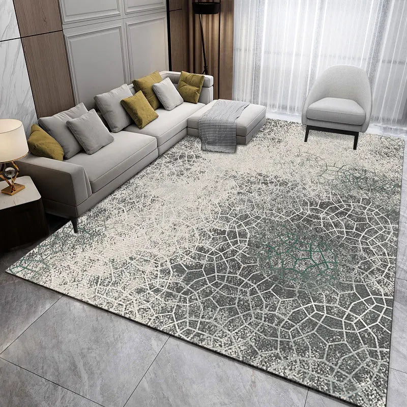 Wilton Abstract Geometric Baroque Style Polyester Distressed Carpert
