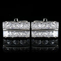 Temperament Square Four Diamonds Copper Crystal Zircon Business Cuff Links Unisex Men's French Shirts Wedding Anniversary Gift