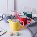 Hot Sale 500ml Home Office Yellow Chinese Loose Leaf Ceramic Coffee Tea Pot with 304 Stainless Steel Infuser