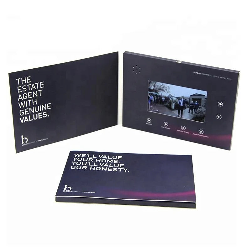 High Demand LCD Video Brochure Business Greeting Card and Promotional Gift Display for Business Promotion