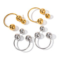 BJG0233E Ins Trend Fashion Jewelry 18K Gold Plated Stainless Steel Exaggerated Metal Ball Earrings Custom Wholesale MegaBDM
