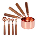 Measuring Spoon Set with Wood Handle Stainless Steel Measuring Cup