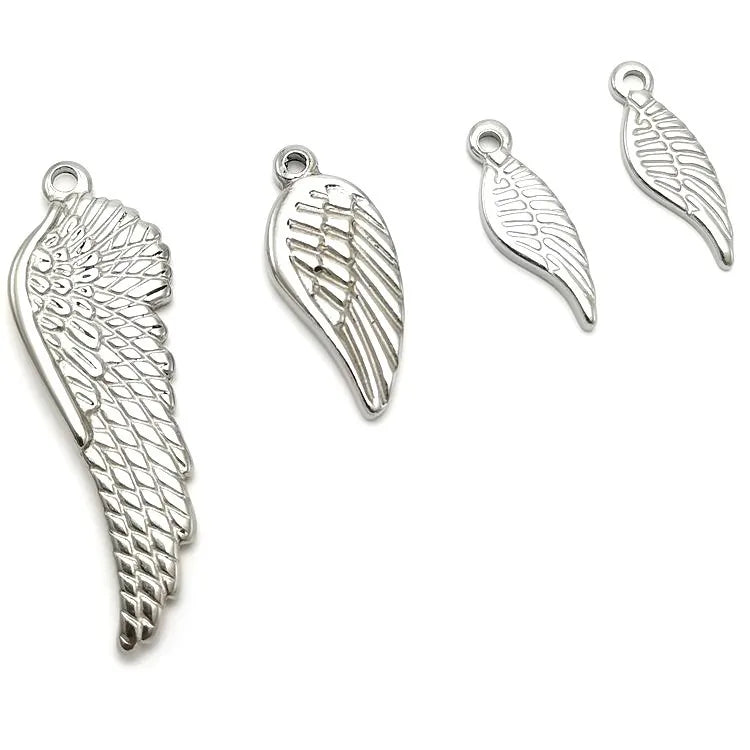 Stainless Steel Angel Wing Spacer Charms Pendants for Crafting Jewelry Making DIY Findings