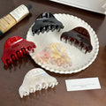 French Retro Red Medium Fashion Style Women Hair Accessories Black Cellulose Acetate Women Girl Hair Claw Clip