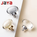 JAYA Modern Light Luxury Wardrobe Drawer Handle Single Hole Transparent Crystal Cupboard Handles for Furniture