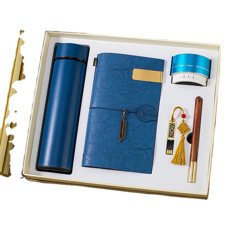 Custom Promotional Gift Set Notebook Pen Water Bottle Usb Driver Set for Business Gift Set