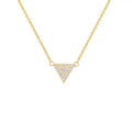 DUYIZHAO S925 Sterling Silver Necklace Shiny Full Diamond Triangle Necklace Cold Wind Personality Simple Fine Jewelry Necklaces