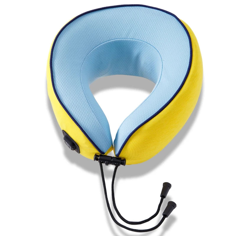 Factory Custom Portable Travel Pillow Comfortable Memory Foam with Vibrating Head Support & Electric Neck Massage Features