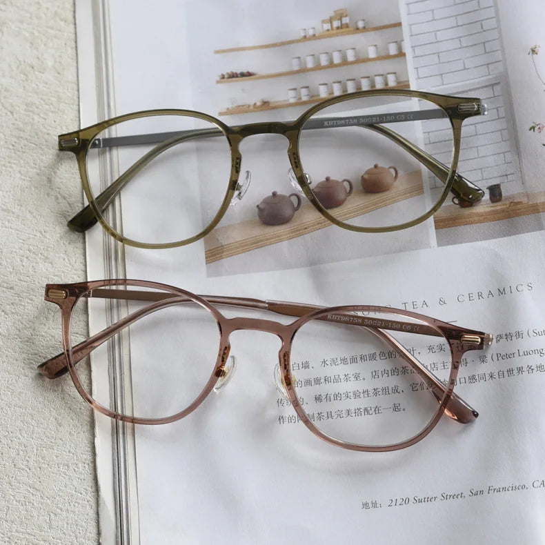 Brand Titanium Eyeglasses Frame Prescription Myopia Glasses Retro Irregular Woman Man Luxury Reading Optical Eyewear
