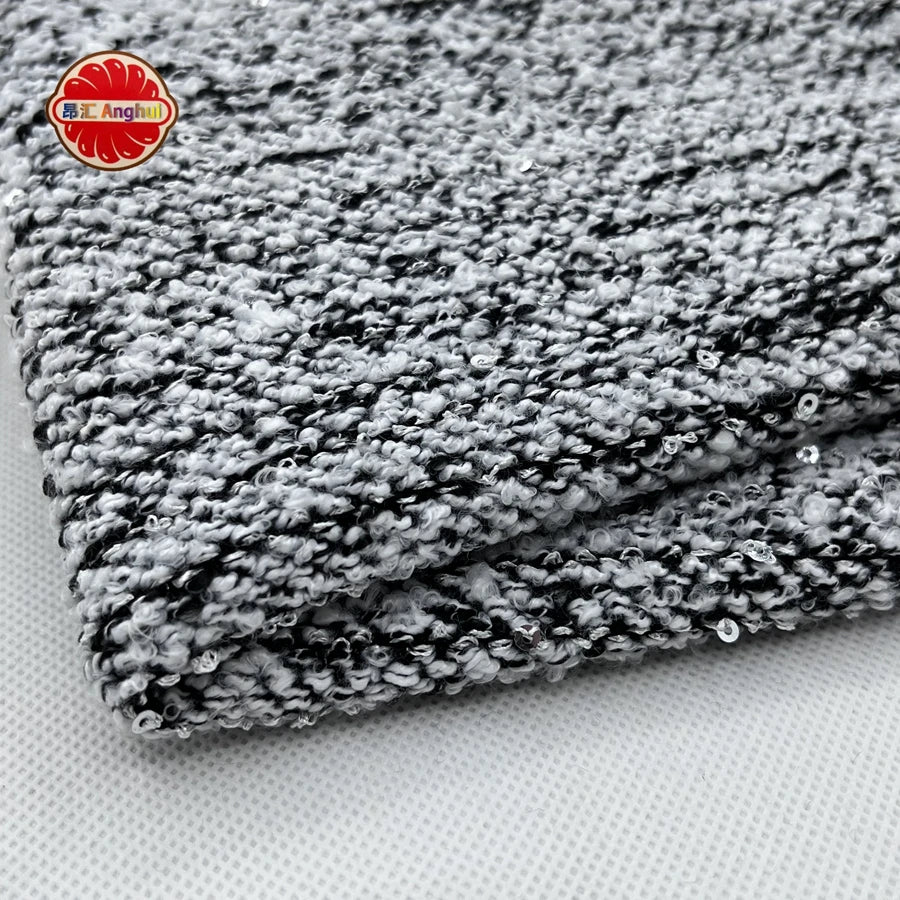 Export TR Sequin Thick Yarn Dye Woven Coarse Needle Fabric Sheer Mesh Embroidered Dot Eco-Friendly High Grade Medium Weight