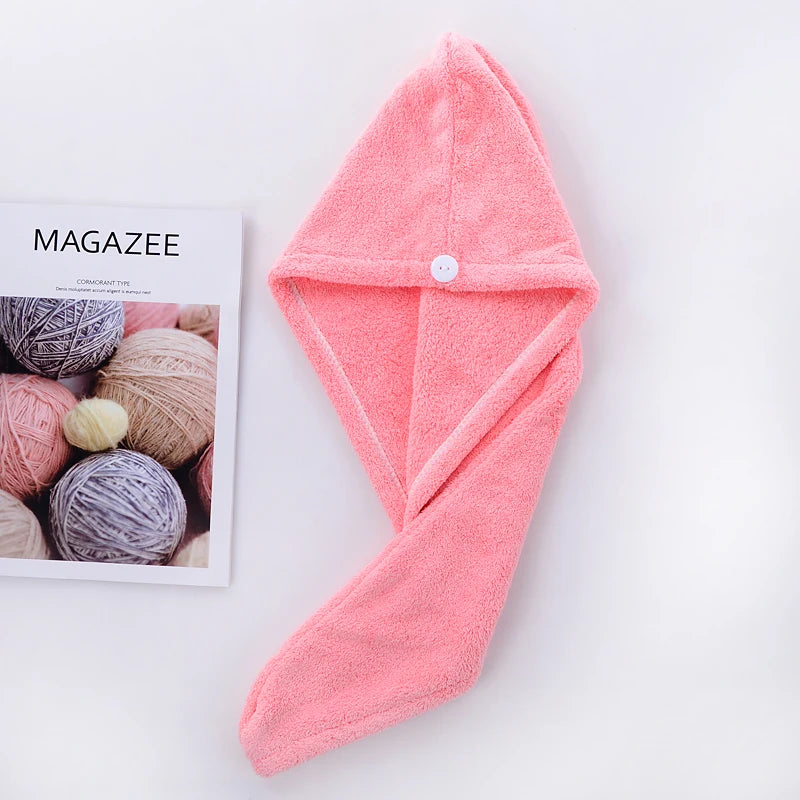Shower Spa Head Wrap Microfiber Dry Hair Towel Wrap Fast Drying Colorful Fiber Hair Towel
