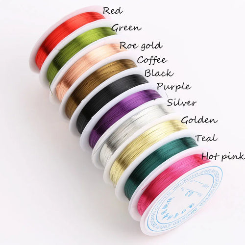 0.2mm -1mm Colorful Brass Craft Wire Tarnish Resistant Copper Beading Wire for Jewelry Making Supplies and Crafts