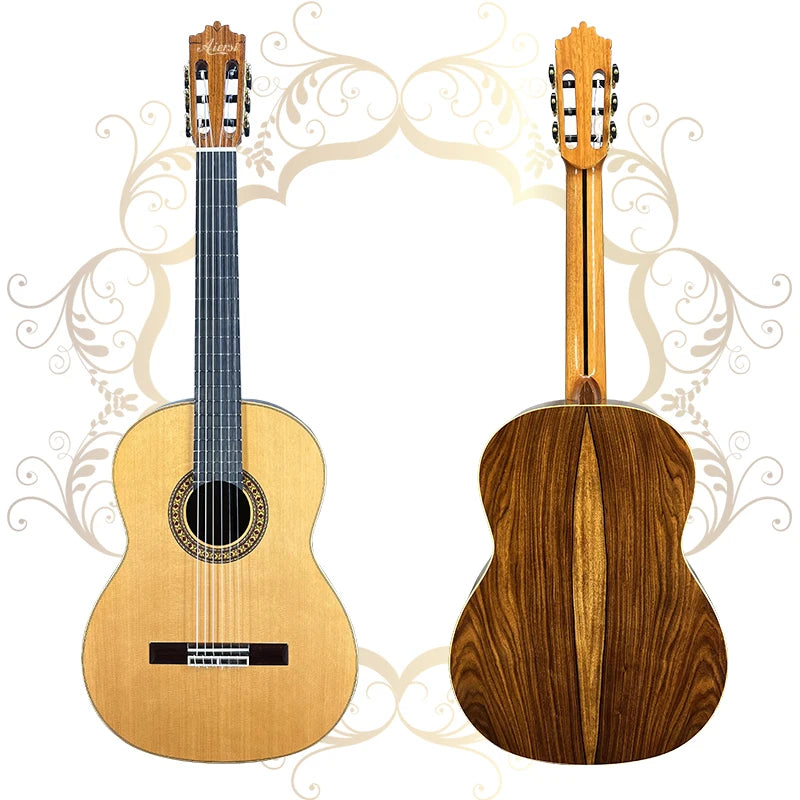 Aiersi Brand 39 Inch All Solid Hauser Guitar with Santos Back&side Traditional Spanish Classical Guitar