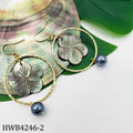 Hawaiian Jewelry Wholesale Abalone Shell Pearl Dangle Earrings Natural Gold Plating Shell Pearl Earrings