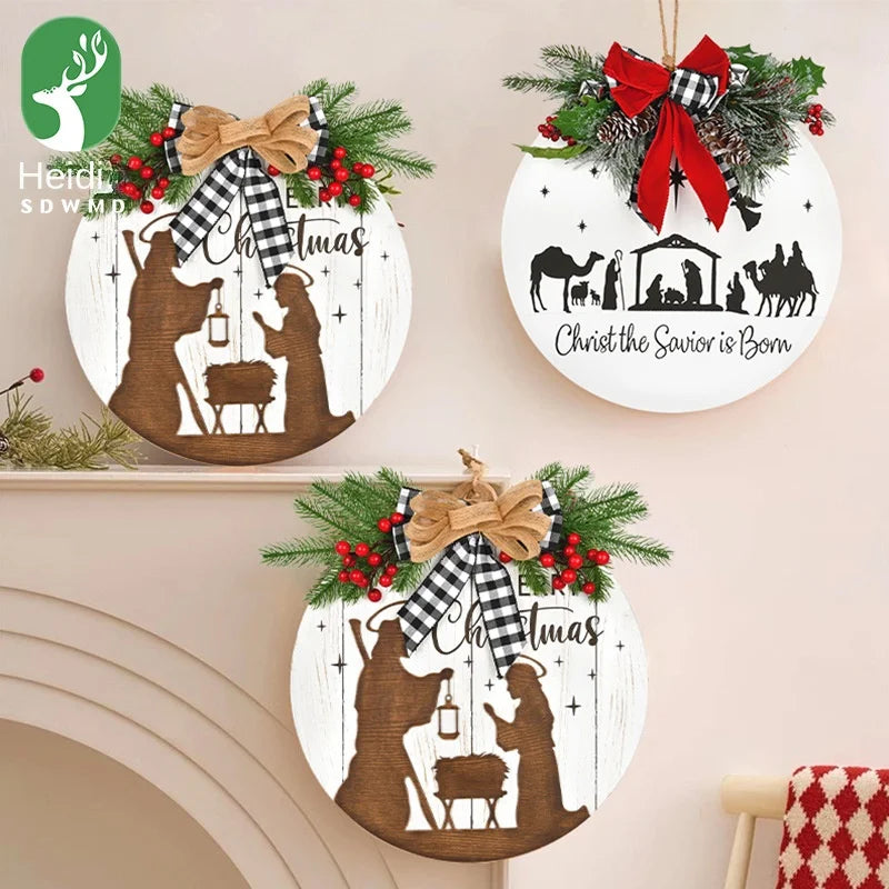 Handmade Creative Wooden Garment Shape Christmas Decoration Home Wall Hanging Door Shopping Mall Window Hotel Scene Layout MegaBDM