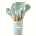 Professional Manufacture Silicone Kitchen Accessories Cooking Utensils Set with Wood Handle for Home Kitchen Use