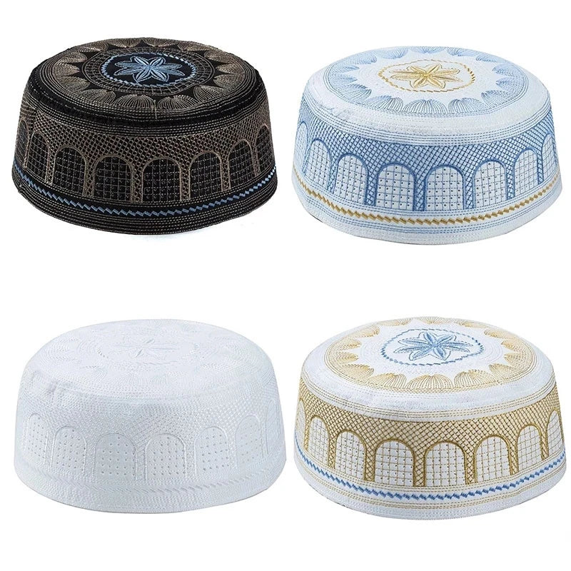 Fashion Muslim Men Prayer Hats Cotton Embroidery Leisure Saudi Arabia Islamic Hat