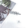 MIO Silver Wholesale Fashion Hair Accessories Girls Simple Metal Hairgrip Hairpin Crystal Letter Bobby Pin Hair Clip for Hair