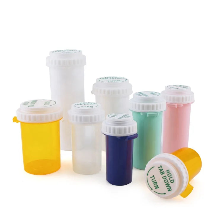 Wholesale Custom 8 13 16 20 30 40 60 Dram Screen Printed Pharmacy Child Resistant Push Turn Screw Cap Plastic Pill Bottle