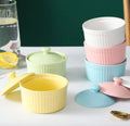 Colorful Kitchen Ceramic Soup Bowl Mini Bowl with Lid Fancy Ceramic Soup Bowl