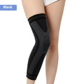 Flexible Breathable Double Wave Knee Brace Long Knitted Support in Spandex Nylon Extended Pressure Protection for Legs in Sports
