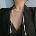 Long Multi-layer Pearl Sweater Chain Necklace Women Fashion Jewelry French Retro Necklaces