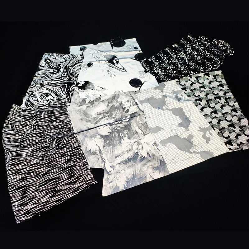 Silvery Double Sides Reflective Stretch Fabric High Visibility Silver Grey Retro-reflective Print Reflex Materials for Backpack