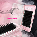 Abonnie Custom Russian Volume Eyelash Extensions Fan Like Butter 02 Premium Dark Matte Fluffy Volume Velvet Cashmere Lash Trays