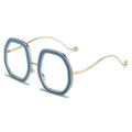 2022 New Polygon Goose Egg Large Frame Decorative Optical Glasses Frame Personality Rhinestone Anti-blue Light Glasses Eyewear