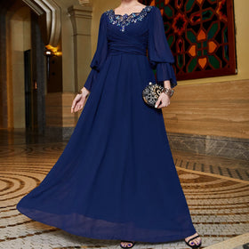 Wear Muslim Dress Abaya Robe Islamic Women's Floral Maxi Dress