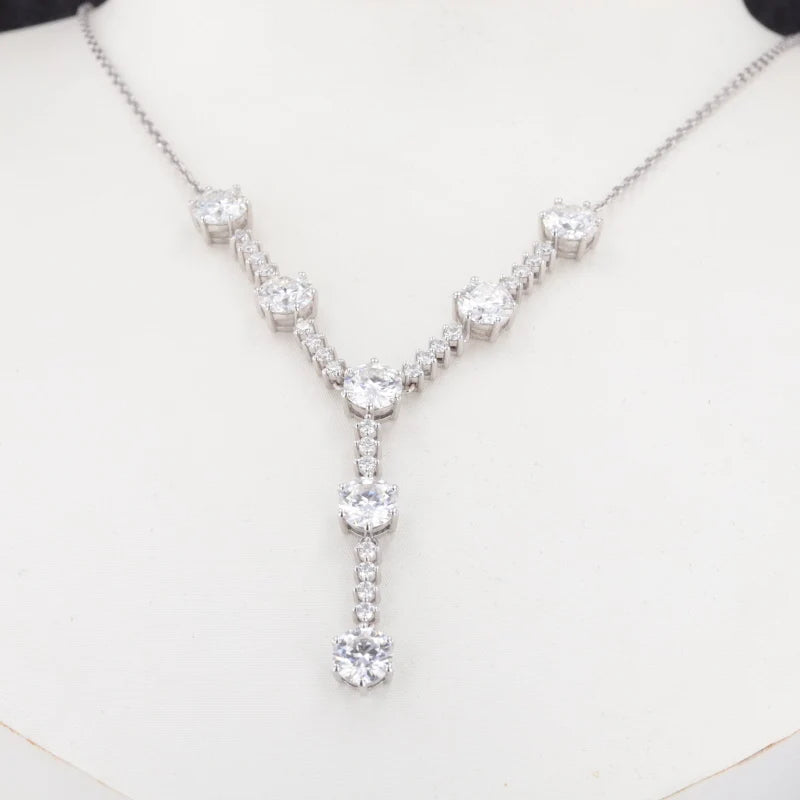 Starsgem Fine Jewelry 18k Solid Gold  Moissanite Necklace Pendants Women Jewelry for Gift