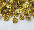 Tiny Brass Flower 9mm Golden Filigree Flower 3 Layers