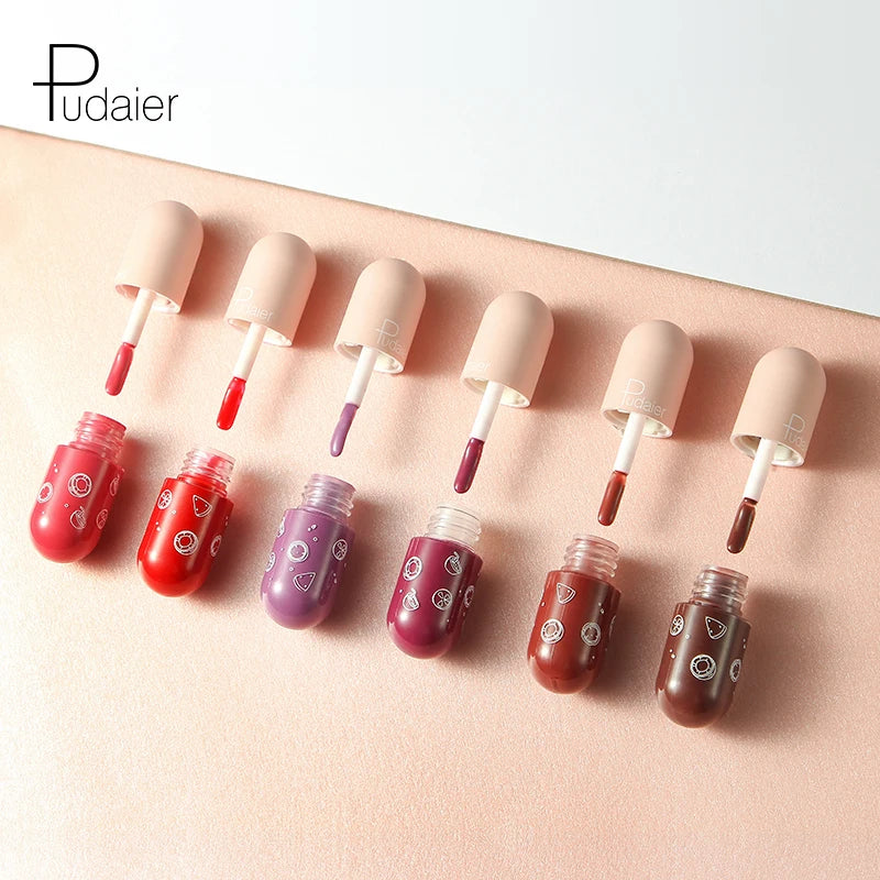 Pudaier Mini Capsule Lip Glaze Non Staying Cup Non Fading Lip Color Moisturizing Lip Gloss OEM Manufacturer Makeup