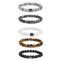 Wholesale Customized 8 mm Bead Elastic Stone Beaded Bracelet for Men