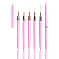 UV Gel Painting Manicure Tool Pink Metal Handle Gel Polish Brushes Nail Art Extension Liner Brush Drawing Pen