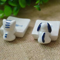 Cute Creative Seat Cat Dog Shape Ceramic Chopstick Holder for Hotel Restaurant Decoration