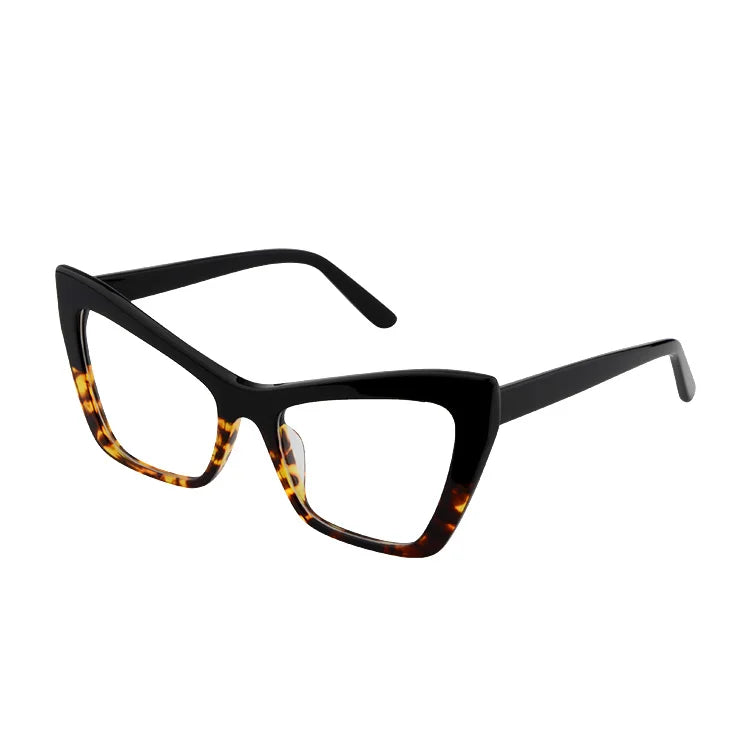 Wenzhou Eyewear Vintage Eyeglass Frames Retro Style Spectacle Frame Eye Wide Cat Eye Acetate Optical Eyeglasses 2024