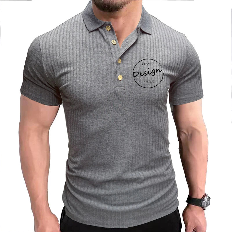 Summer Hot Sale Sports Polo Shirt Wholesale Workout White Lapel Polo Shirt Custom logo Printing Quick Dry Men's Polo Shirt