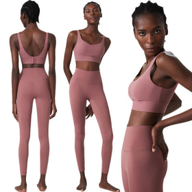 Women High Quality Activewear Push up Sports Bra and Running Leggings Yoga Sets Fitness Clothing