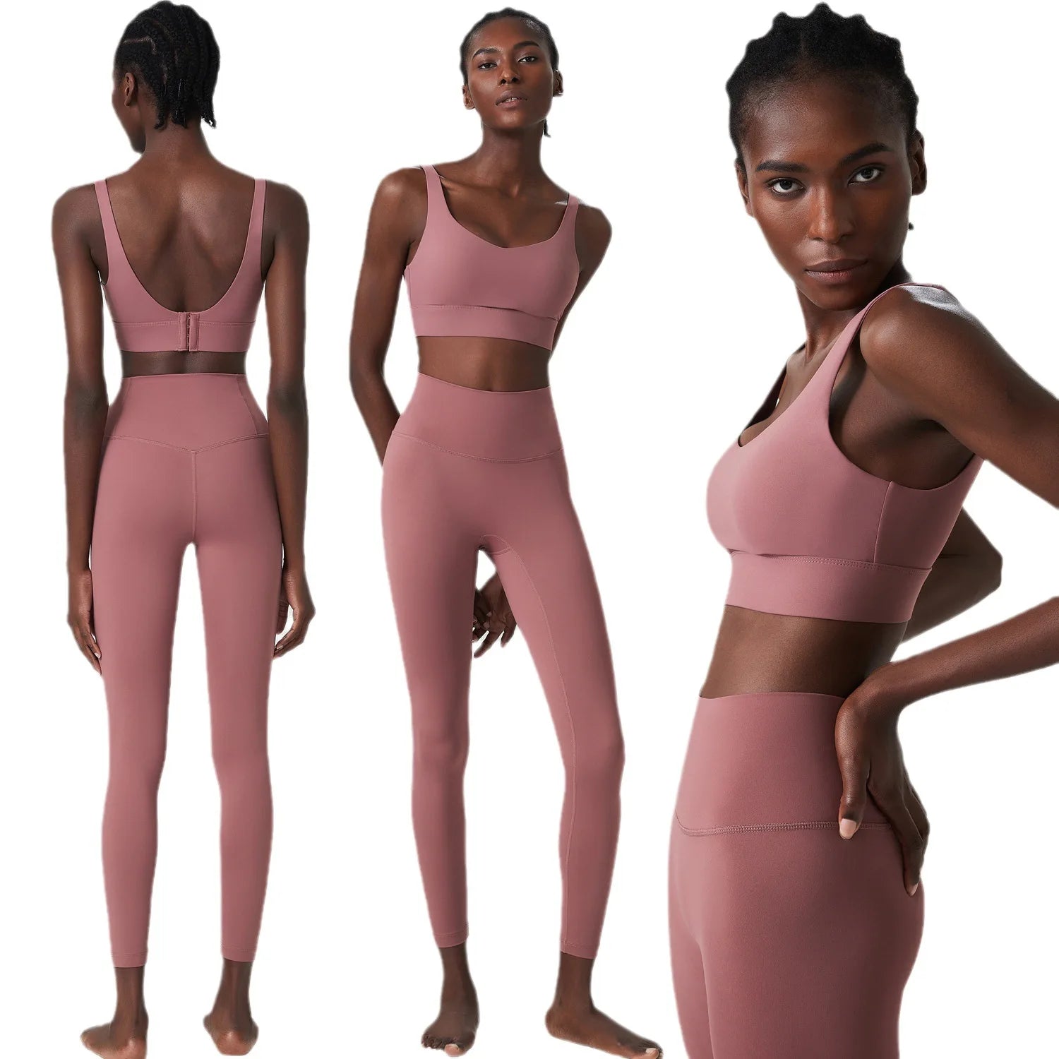 Women High Quality Activewear Push up Sports Bra and Running Leggings Yoga Sets Fitness Clothing