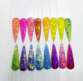 New 21 Colors 2 in 1 Acrylic Polymer Glitter Powder 1 OZ/Bottle Packaged Nail Art Acrylic Carving +Extension Powder FOZ165